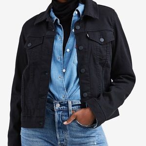 Women’s Original Levi’s Denim Trucker Jacket.  Size L Black